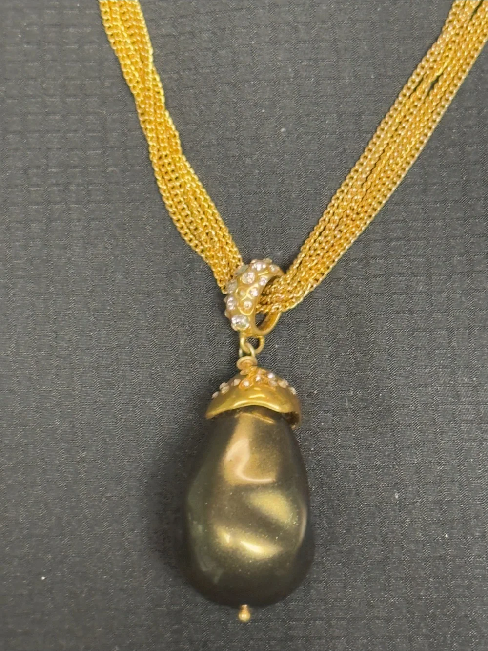 Vintage Statement Pendant Necklace from designer Alexis Bittar. With pouch.